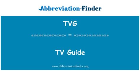 TVG Vehicle Abbreviation Meaning .